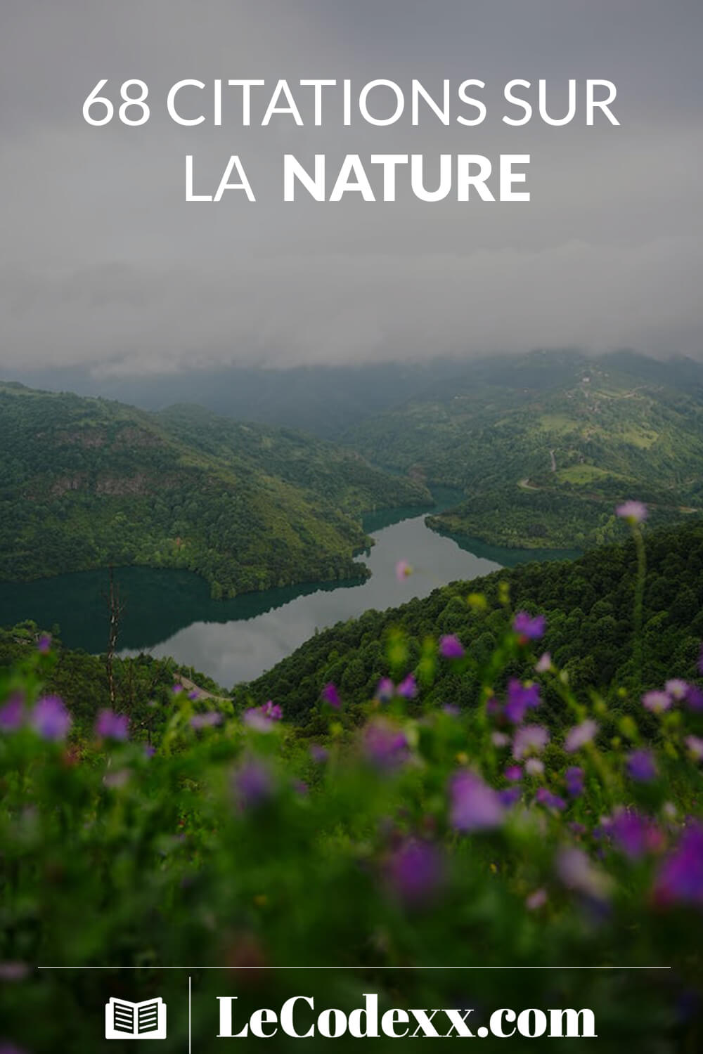 68 citations sur la nature logo du site lecodexx.com sur un arrière plan d'un beau payssage de la nature