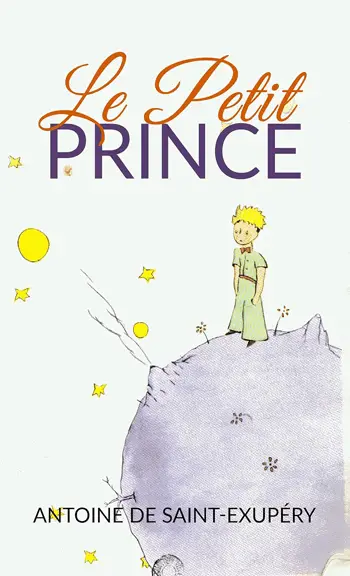 Couverture du livre D'Antoine de Saint Exubery le petit prince préface d'une illustration d'un petit garçon (le petit prince) sur la lune